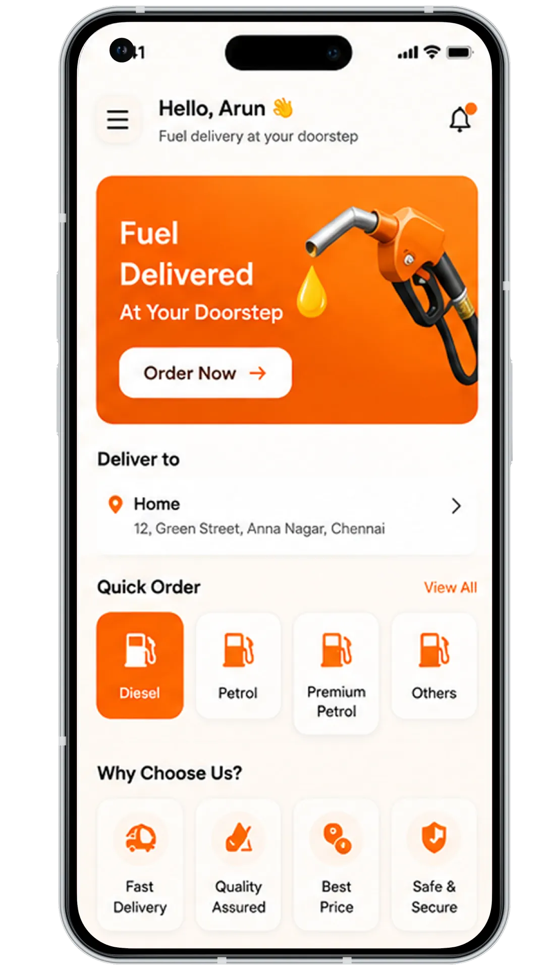 On-demand fuel delivery app development company showcase