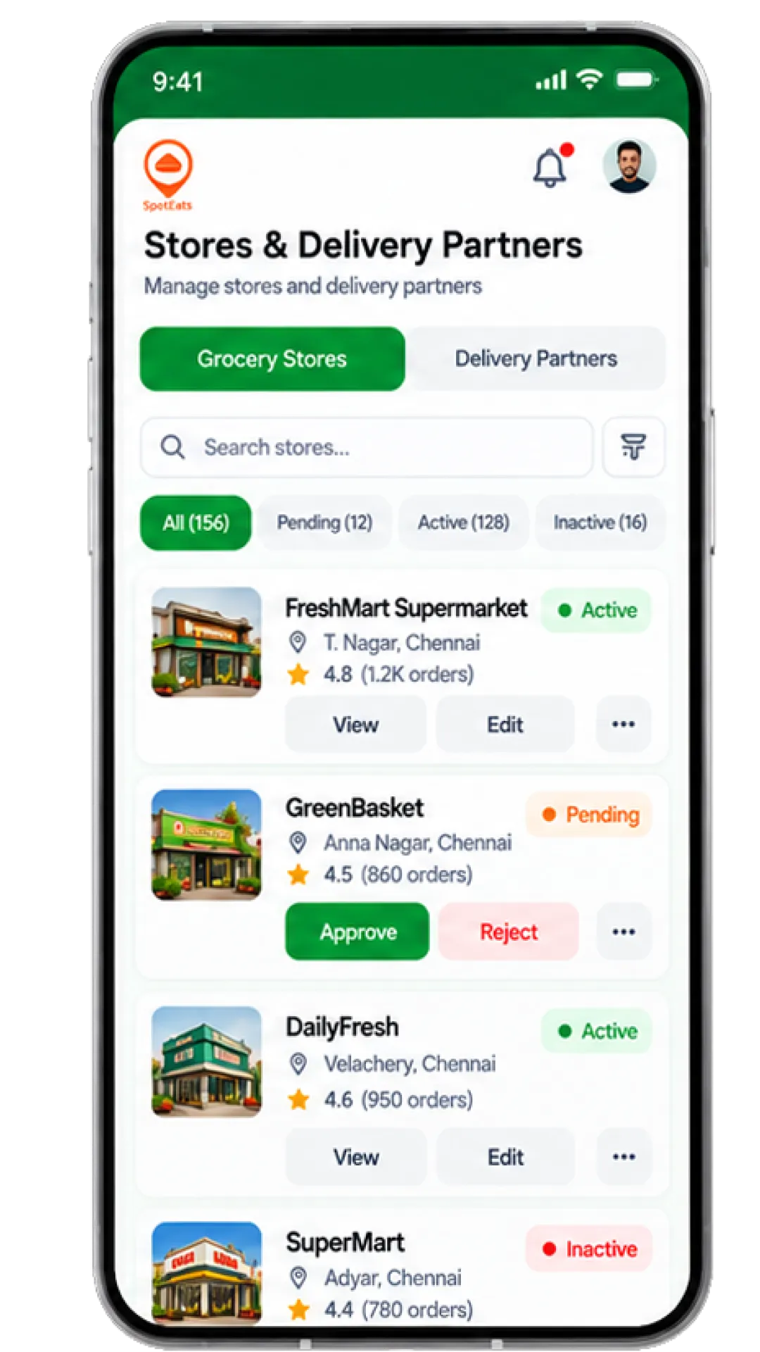 grocery admin panel