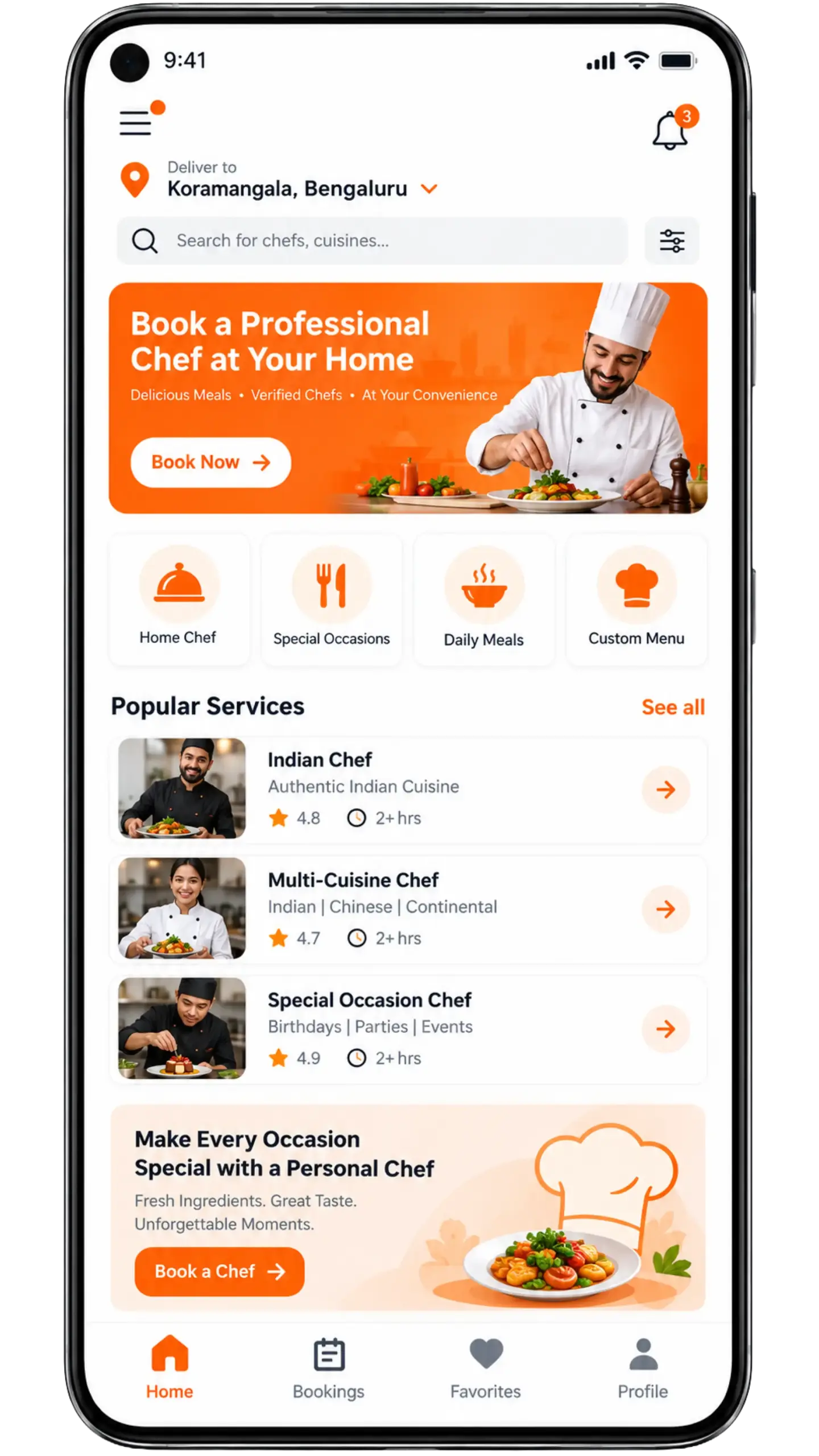 Robust Features Of Our Chef Booking App