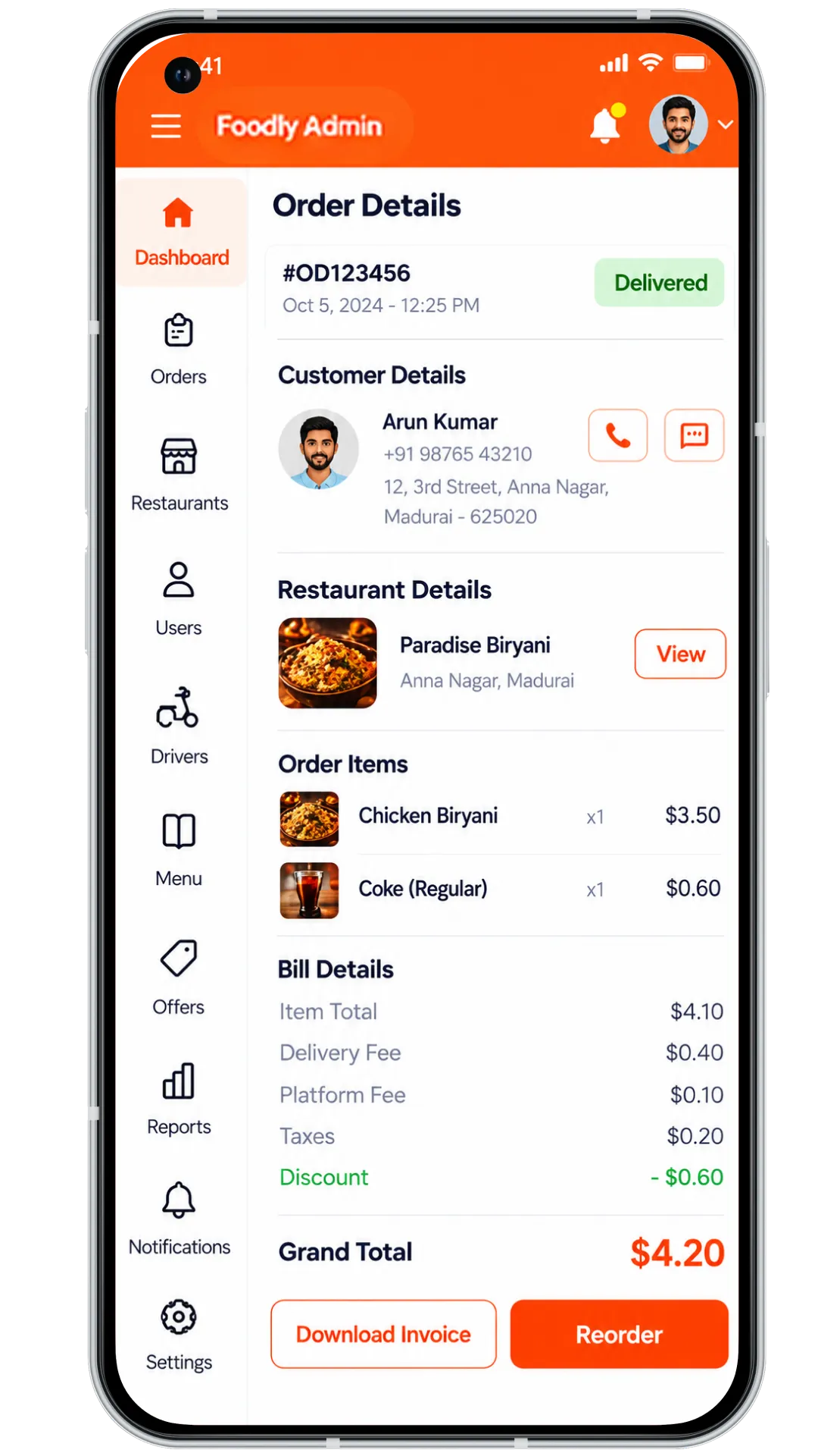 swiggy clone Admin