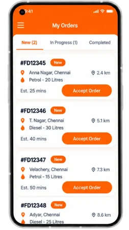 Fuel Delivery partner app
