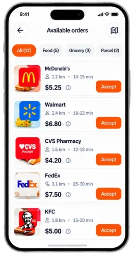 Multi Delivery App delivery Partner
