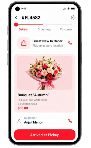 flower-delivery customer driver